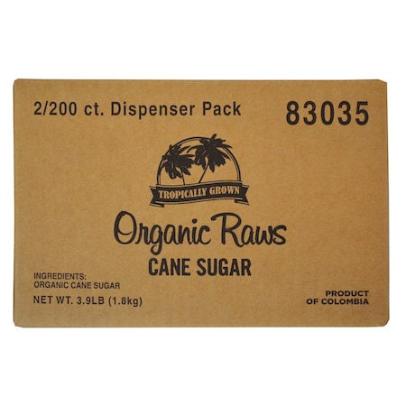Organic Raws Turbinado Sugar 4.5g, PK400 83035